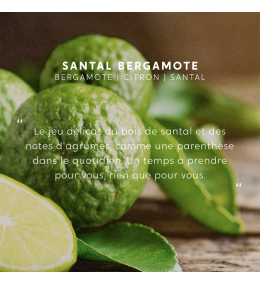 Bougie bijou Santal & Bergamote avec bracelet acier blanc