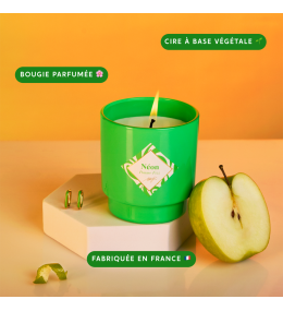 Bougie bijou Pomme Fizz My Jolie Candle et boucles acier dorées