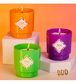 Bougie bijou Pomme Fizz My Jolie Candle et boucles acier dorées