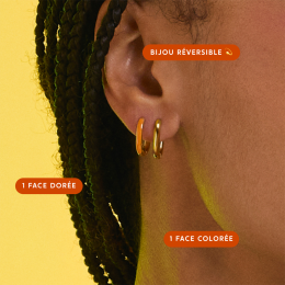 Bougie bijou Orange Electric, boucles acier dorées. My Jolie Candle