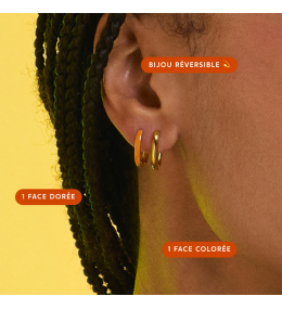 Bougie bijou Orange Electric, boucles acier dorées. My Jolie Candle