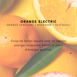 Bougie bijou Orange Electric, boucles acier dorées. My Jolie Candle