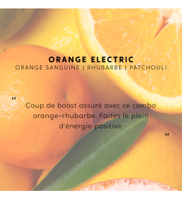 Bougie bijou Orange Electric, boucles acier dorées. My Jolie Candle