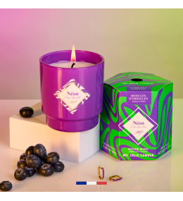 Bougie bijou My Jolie Candle ultra myrtille boucles d'oreilles acier dorées 320503