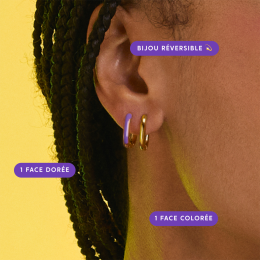 Bougie bijou Ultra Myrtille. Créoles dorées époxy