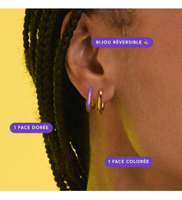 Bougie bijou Ultra Myrtille. Créoles dorées époxy