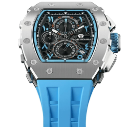 Montre Tsar Bomba Elemental homme acier silicone bleu