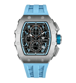 Montre Tsar Bomba Elemental homme acier silicone bleu