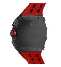 Montre homme Tsar Bomba rouge acier PVD silicone TB8204Q37