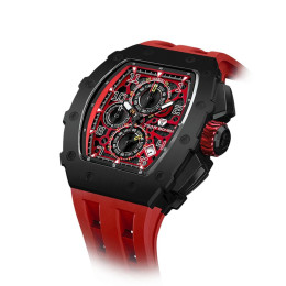 Montre homme Tsar Bomba rouge acier PVD silicone TB8204Q37