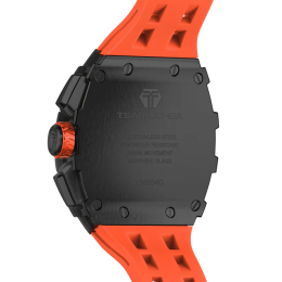 Montre Tsar Bomba Elemental PVD noir silicone orange
