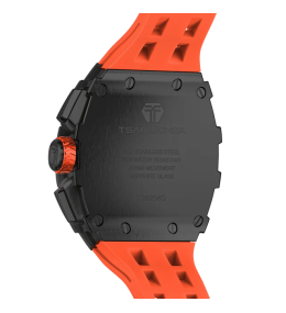 Montre Tsar Bomba Elemental PVD noir silicone orange