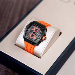 Montre Tsar Bomba Elemental PVD noir silicone orange