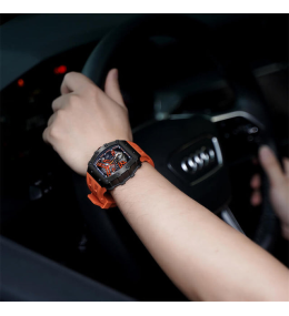 Montre Tsar Bomba automatique noir & orange TB8208A01