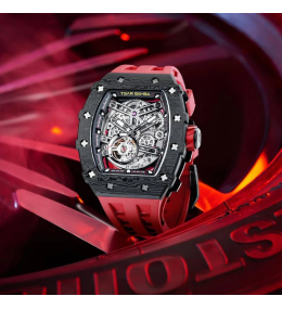 Montre automatique Tsar Bomba TB8209CF02 carbone rouge
