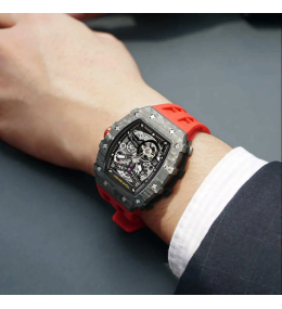 Montre automatique Tsar Bomba TB8209CF02 carbone rouge