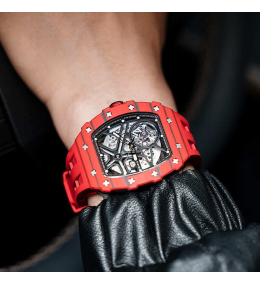 Montre automatique Tsar Bomba carbone rouge TB8209CF07