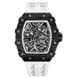 Montre automatique Tsar Bomba carbone noir & FKM blanc