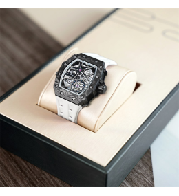 Montre automatique Tsar Bomba carbone noir & FKM blanc