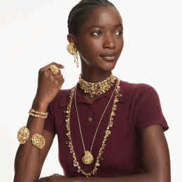 Bracelet Swarovski Gema jaune avec cristaux mixtes et or