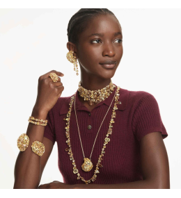 Bracelet Swarovski Gema jaune avec cristaux mixtes et or