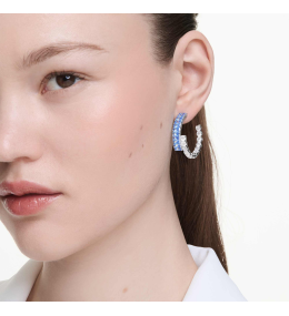 Boucles d’oreilles Swarovski Matrix bleues métal rhodié