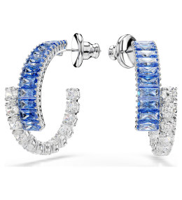 Boucles d'oreilles Swarovski, Matrix, Tailles variées, Bleues, Métal rhodié, 5722459