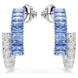Boucles d’oreilles Swarovski Matrix bleues métal rhodié