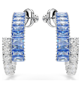 Boucles d’oreilles Swarovski Matrix bleues métal rhodié