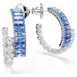 Boucles d’oreilles Swarovski Matrix bleues métal rhodié