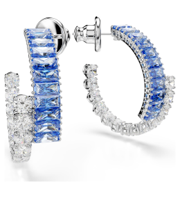 Boucles d’oreilles Swarovski Matrix bleues métal rhodié