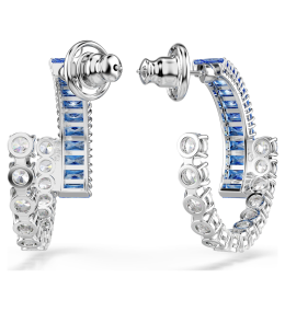 Boucles d’oreilles Swarovski Matrix bleues métal rhodié