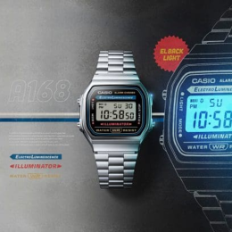 Montre Casio A168WA-1YES Iconic Vintage acier argenté
