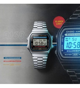 Montre Casio A168WA-1YES Iconic Vintage acier argenté