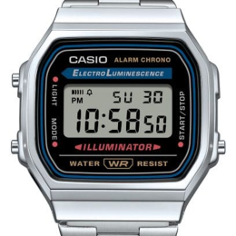Montre Casio A168WA-1YES Iconic Vintage acier argenté