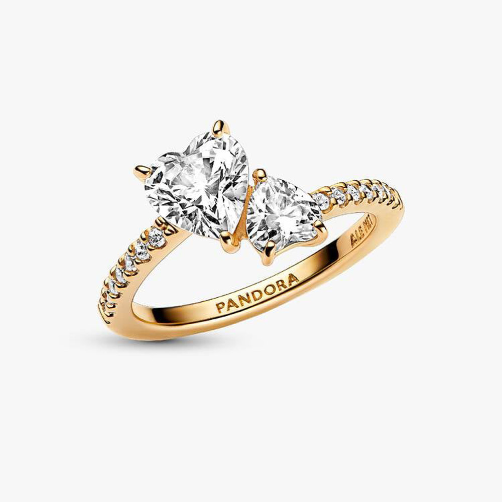 Bague Pandora Cœur Double doré or jaune 161198C01