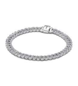 Bracelet Pandora mailles cubaine pavé en argent 925/1000, 593008C01