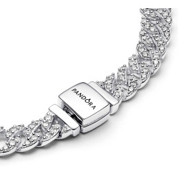 Bracelet Pandora mailles pavé argent 593008C01
