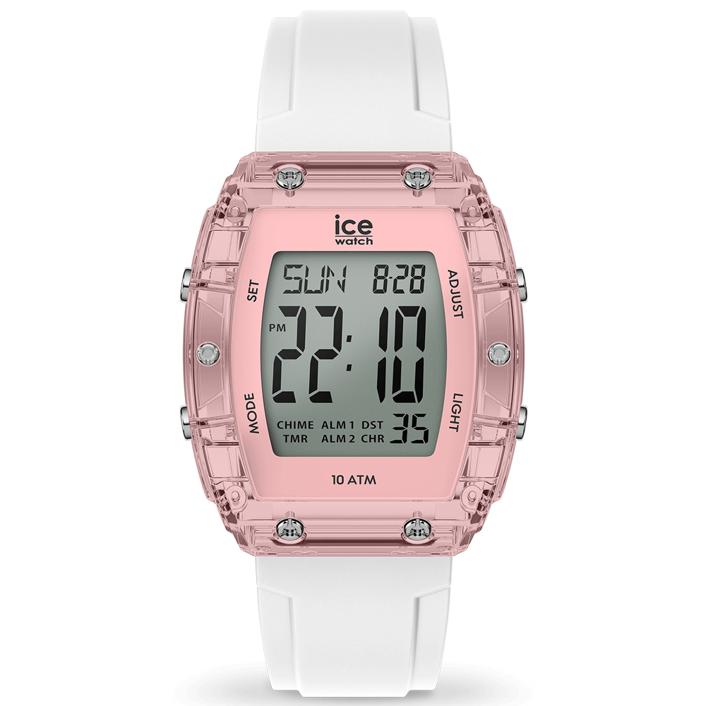 Montre ICE WATCH, ICE DIGIT Boliday White pink, Small 38 MM 024566