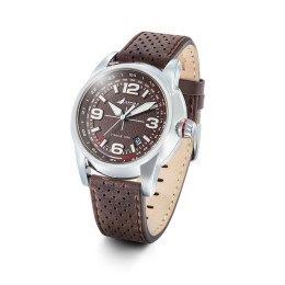 Montre Rafale Homme Cuir Marron, Solo Display 666021