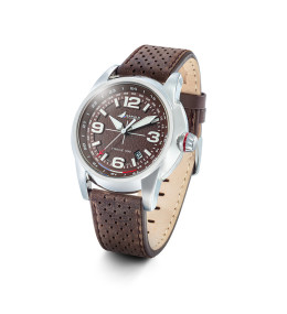 Montre Rafale Homme Cuir Marron, Solo Display 666021