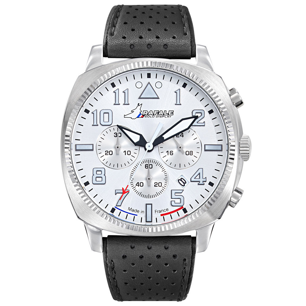 Montre Homme Rafale solo display, ligne COACH, chronographe acier et cuir noir 666024