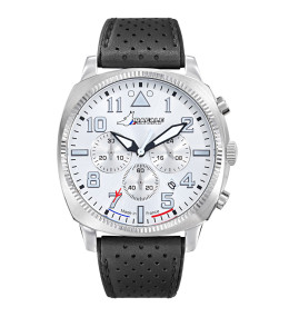 Montre Homme Rafale solo display, ligne COACH, chronographe acier et cuir noir 666024
