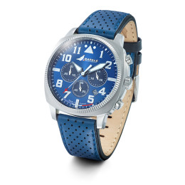 Montre Rafale Solo Display acier cuir bleu 666025