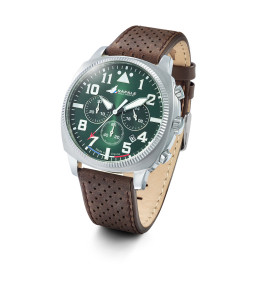 Montre Rafale COACH acier cuir marron. Chronographe 666026