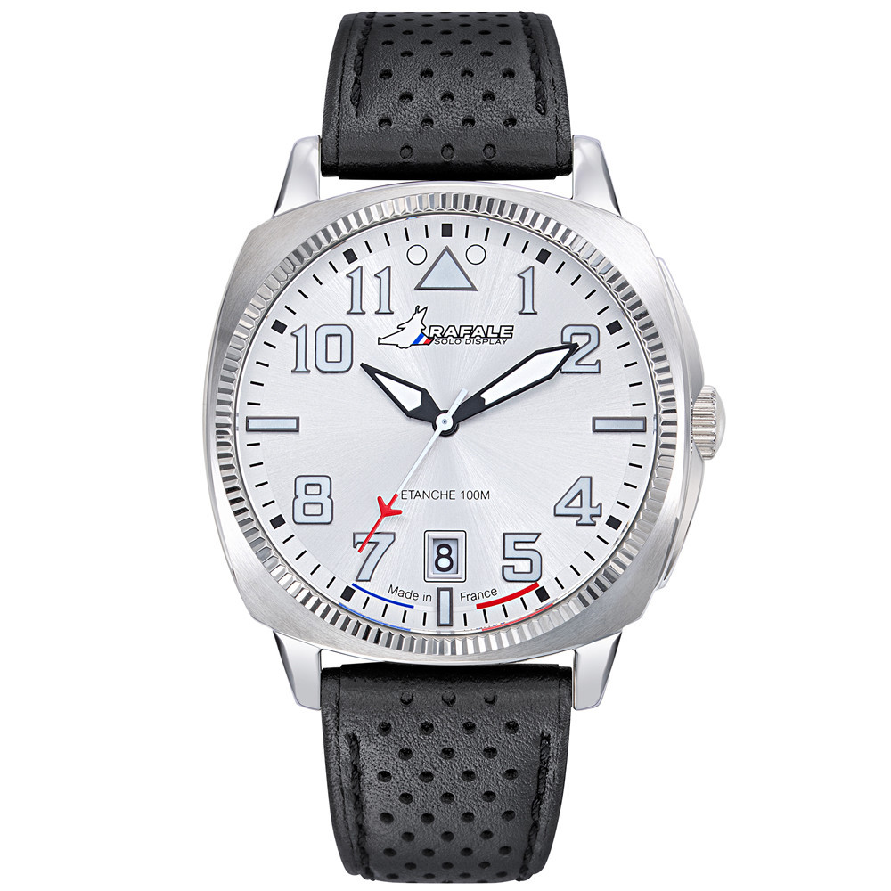 Montre Homme Rafale solo display, ligne COACH, acier et cuir noir 666030
