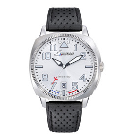 Montre Homme Rafale solo display, ligne COACH, acier et cuir noir 666030