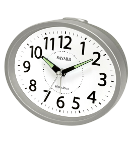 Réveil Bayard silencieux, gris CL97.1