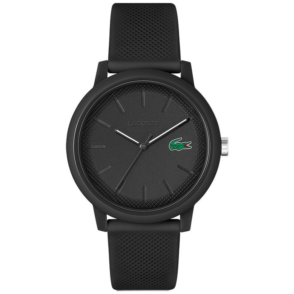 Montre homme Lacoste, 12.12, 3 aiguilles, silicone noir, 2011171