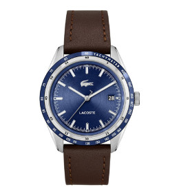 Montre homme Lacoste, Everett, 3 aiguilles, acier et cuir 2011310